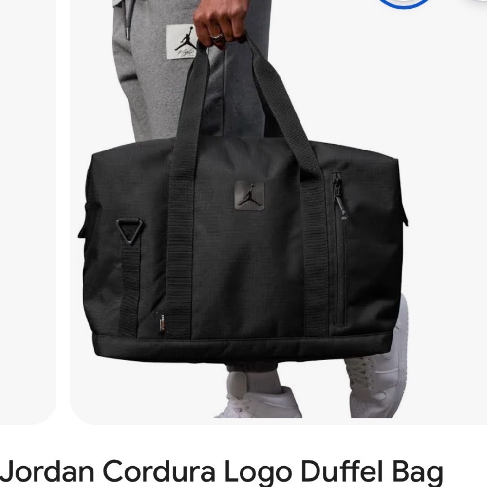 Jordan Black Duffel Bag with Logo